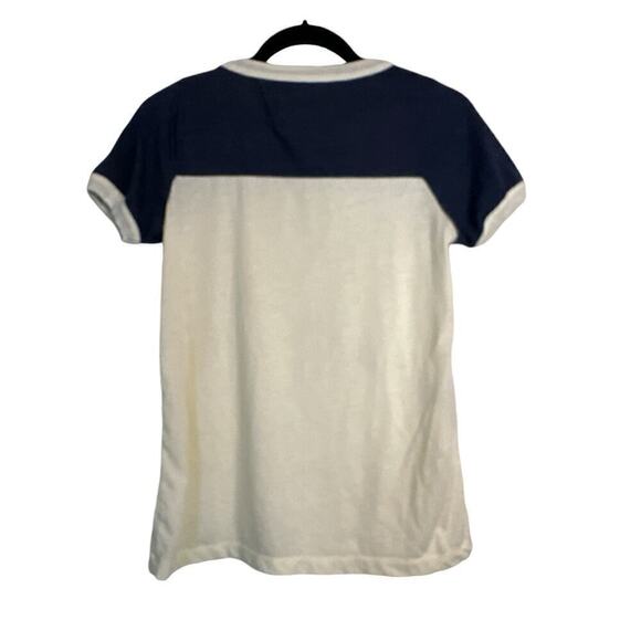 Chaser Women's Short Sleeve Color Blocked Jersey T-Shirt Size M Cream Blue NWOT - Picture 7 of 7